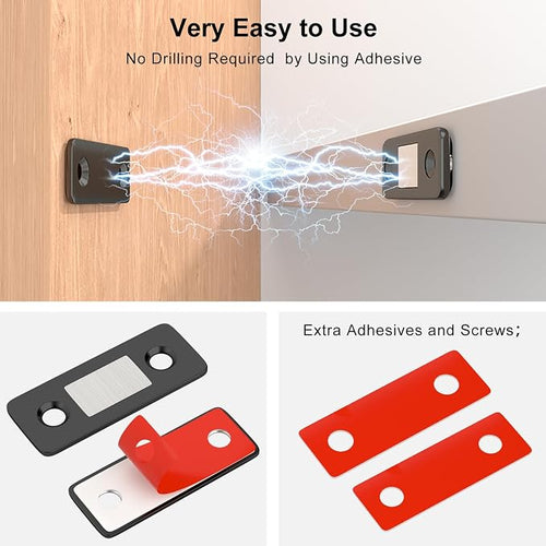 Cabinet Magnetic Catch 6 Pack Ultra Thin Cabinet Door Magnets Stick on Drawer Magnets Cabinet Latch Magnetic Closures for Cabinets Kitchen Closet Door Closing Magnetic Door Catch Closer